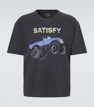 SATISFY MothTech distressed cotton jersey T-shirt