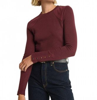 Nation Ltd Maxine Long Sleeve Top In Port