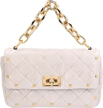 Valentino Garavani Borsa a spalla Rockstud Spike - Dames - Handtassen - Wit - ONE Size - Leer - Tassen