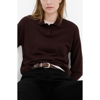 Mango Polo Sweater in Maroon at Nordstrom, Size X-Small