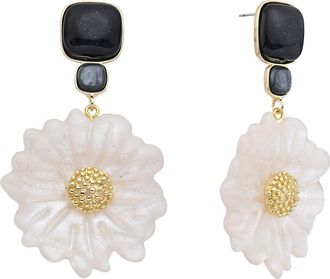 Eye Candy Los Angeles Vivienne Flower Statement Drop Earrings in White at Nordstrom Rack