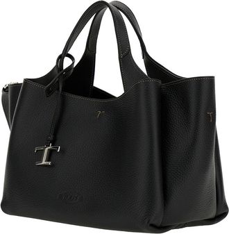 Tod's Womens Handbag T Timeless Black Calf Leather Handbags Hand Bags