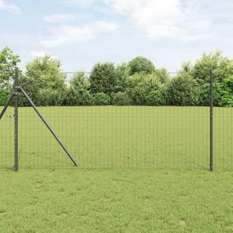 Berkfield Home Euro Fence with 7 Posts 1.2x10 m Galvanised Steel Grey in Silver