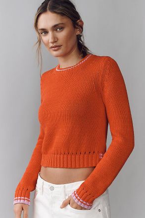 Maeve Cotton Linen Crew-Neck Sweater