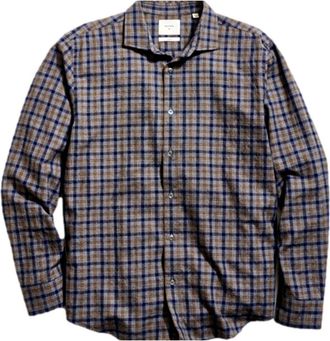 Billy Reid Mens Melange Hutcheson Shirt In Brown Multi