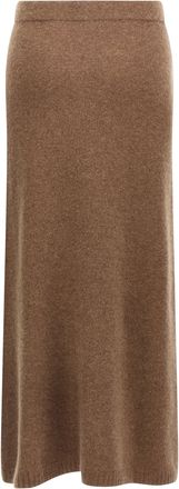 Max Mara Womens Gray Cashmere Midi Skirt