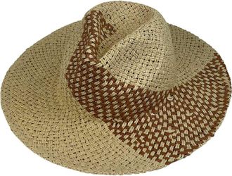MARCUS ADLER Two-Tone Straw Panama Hat in Tan at Nordstrom Rack