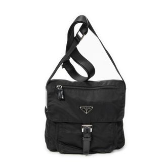 Prada Pre-owned Womens Small Flap Messenger Shoulder Bag - Black - One Size