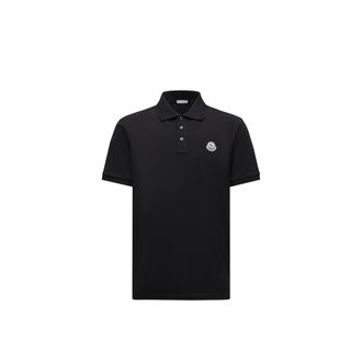 Moncler Logo Patch Cotton Piquet Polo Shirt Black Size 3XL