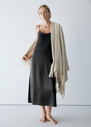 Mango Camicia da notte spalline grigio antracite - Donna - S - MANGO