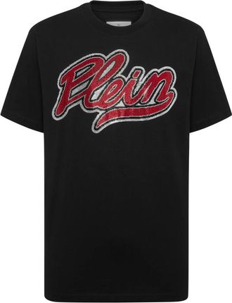 Philipp Plein Ronde Hals T-Shirt Strass Signature - Heren - T-shirts - Zwart - 2XL - Katoen - Tops