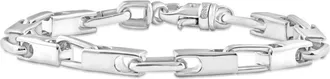 Pompeii3 Mens Polished Steel Oval Clasp 6mm Flexible Link 8.5 Bracelet