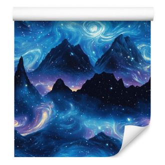 OEM Carta Da Parati Galassia Ad Acquerello Blu, Composizione Armoniosa 50x1000 Cm