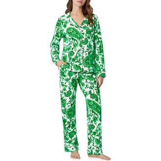 Bedhead Pajamas Print Stretch Organic Cotton Pajamas in Sorrento Verde at Nordstrom, Size X-Large