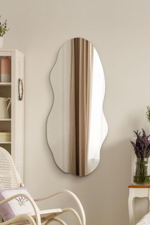 MirrorOutlet Frameless Pond Wall Mirror 39 X 18 (100x45CM) in Silver | Size: 1 Pack