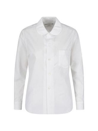 Comme Des Gar&ccedil;ons White Peter Pan Collar Pleated Shirt