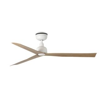 Netlighting Marine 125cm Ceiling Fan Matt White Oak Blades IP44
