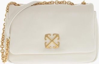 Off-white Borsa a Spalla JITNEY in Pelle Puffer con Catena Dorata Off-White