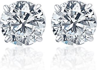 Pompeii3 Platinum 2Ct TW Round Cut Diamond Studs Lab Grown