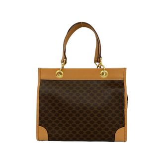 Celine Brown Leather Pvc Handbag Tote Bag (Pre-Owned)