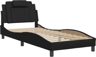 vidaXL Vidaxl - Estructura De Cama Sin Colch&oacute;n Cuero Sint&eacute;tico Negro 90x190 Cm
