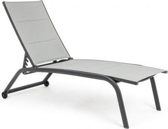 BIZZOTTO Bizzotto - Tumbona De Jard&iacute;n De Aluminio Con Ruedas Antracita Cleopas 61x192x H105 Cm