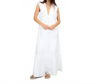 RD Style Macbeth Plunge Maxi Dress In White