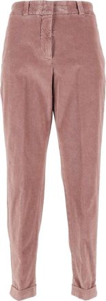 PESERICO Velvety Cuffed Hem Relaxed-Fit Straight-Leg Pants