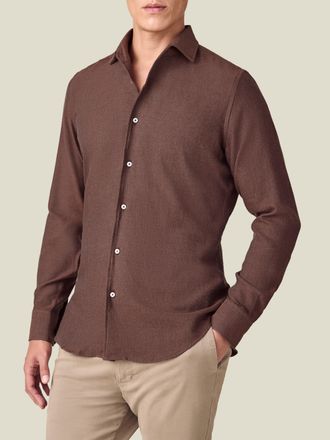 Luca Faloni Rust Cashmere-Cotton Classic Shirt