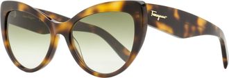 Ferragamo Ferragamo Womens Script Logo Sunglasses SF930SCP 238 Classic Tortoise 56mm