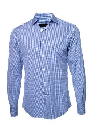Lanvin Checkered blouse in blue and white