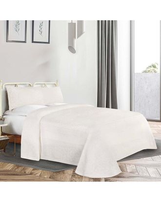 Superior Lyron Cotton-Blend Woven Jacquard Vintage Floral Scroll Lightweight Bedspread & Sham Set