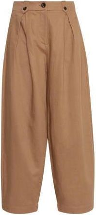Moss Copenhagen wide leg regular waist broek camel