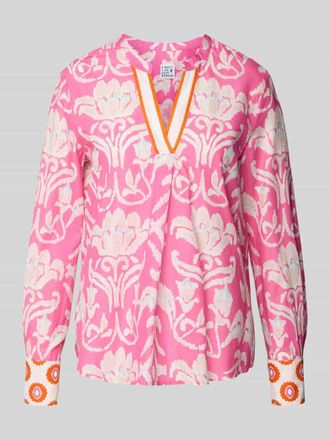 Emily van den Bergh Regular Fit Bluse mit Tunikakragen in Pink, Gr&ouml;&szlig;e 40