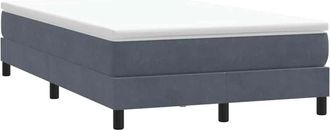 vidaXL Cama Box Spring Sin Colch&oacute;n Gris Oscuro Terciopelo 120x220 Cm Vidaxl