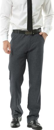 Hoerev Dark Grey Mens Linen Casual Trousers 31W / 32L