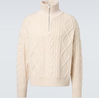 Frame Denim Pullover in lana e cashmere a trecce