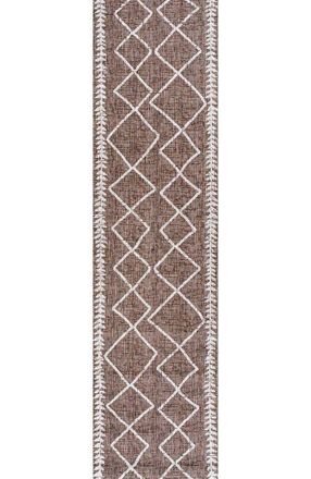 Jonathan Y Designs Derya Diamond Trellis Indoor/Outdoor Area Rug in Brown/beige at Nordstrom, Size 2Ft 0In X 8Ft 0In