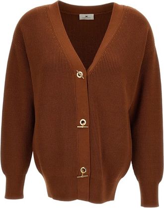 Elisabetta Franchi Maglia Tricot - Dames - Vesten - Bruin - S - Truien & Vesten