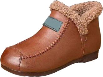 Generic Womens Boots Uk Size 9 Warm Boots Soft and Comfortable Can Adapt To The Cold and Harsh Environment Wide Calf Boots for Women (Brown, 4.5)