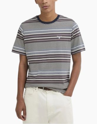 Barbour Mens Barbour Mens Steelrigg Stripe T-Shirt - Navy - Size: 40