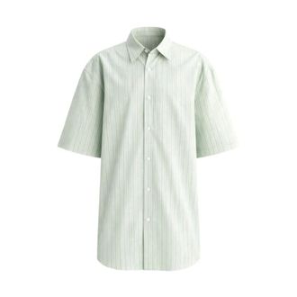 Dries Van Noten Short Sleeve Shirts, male, Green, Size: XL Floral Print Shirt