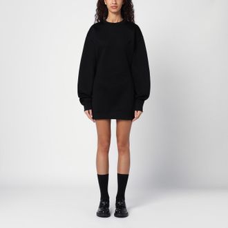 Prada Black short plush dress with logo triangle