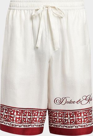 Dolce & Gabbana Men & apos;s Majolica-Print Jacquard Twill Bermuda Shorts