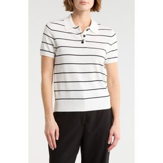 Elie Tahari Polo Sweater in White/Black at Nordstrom Rack, Size X-Small