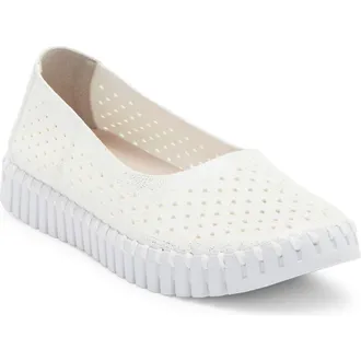 Ilse Jacobsen Tulipu Perforated Slip-On Sneaker in White at Nordstrom Rack, Size 10Us / 40Eu