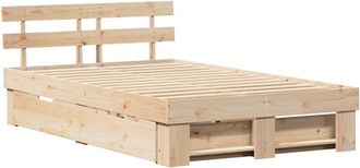 vidaXL Estructura De Cama Marr&oacute;n 120 X 190 Cm Madera Maciza De Pino Vidaxl