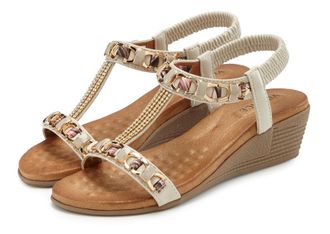 Vivance Sandalette VIVANCE Sommerschuh, Damen, Gr. 36, beige, Obermaterial: 100% Lederimitat. Decksohle: 100% Textilmaterial. Futter: 100% Lederimitat. Laufso