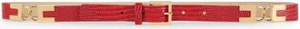 Elisabetta Franchi Leren riem met krokodillenprint - Dames - Riemen - Rood - L - Leer - Accessoires