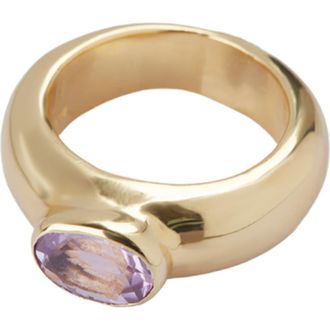 Argento Vivo Oval Stone Chunky Ring in Gold /amethyst at Nordstrom, Size 6